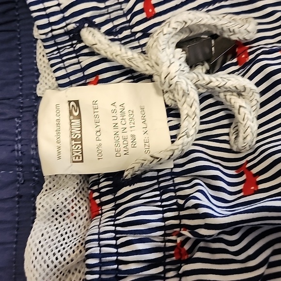 Men's XL Exist Swim Trunks Whales Stripes - Picture 3 of 8